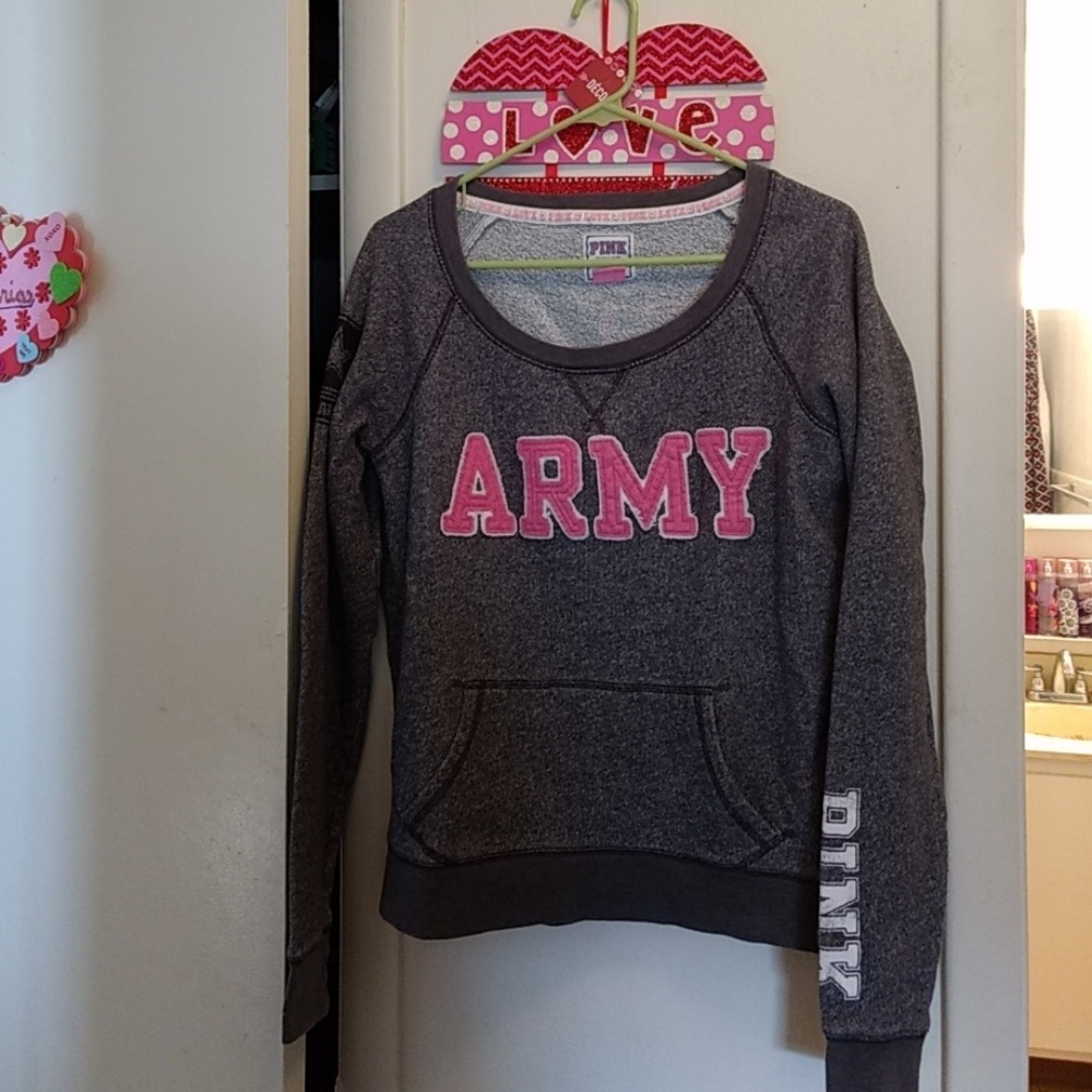 Pink Victoria's Secret Army Sweatshirt EUC